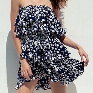 BNWT Misa Los Angeles Strapless Ruffle Mini Dress